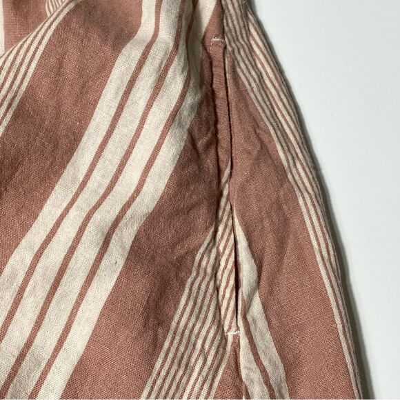 Girl With Curves Linen Blend Striped Casual Beachy Midi Dress Women's Size 1XP - Picture 5 of 16